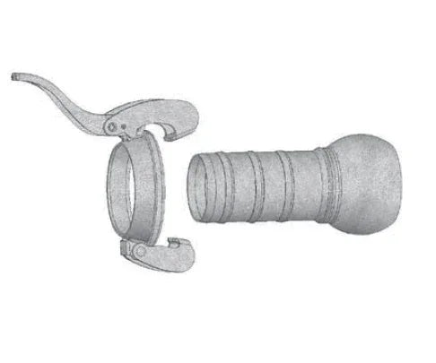 Wtyk 2" z końcówką węża 52mm, z klamrą