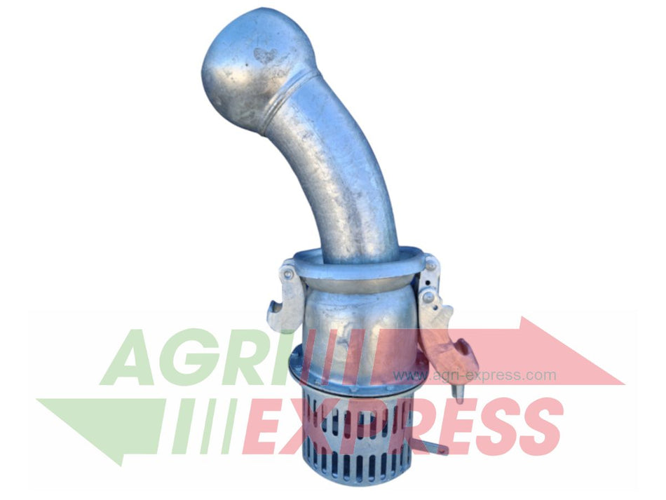Valve avec male 4"/108mm, coude à 45°, galvanisée